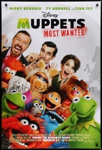 6r633 MUPPETS MOST WANTED advance DS 1sh 2014 Ricky Gervais, Ty Burrell, Tina Fey, Kermit, more!