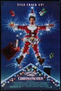 6r640 NATIONAL LAMPOON'S CHRISTMAS VACATION DS 1sh 1989 Consani art of Chevy Chase, yule crack up!