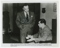 6s196 BRODERICK CRAWFORD signed 8x10 still R1975 close up with Glenn Ford in 1950's Convicted!