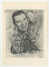 6s610 BUFFALO BOB SMITH signed 6x8.25 publicity still 1980s Howdy Doody ventriloquest w/ his dummy!