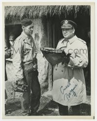6s270 ERNEST BORGNINE signed 8x10 still 1967 great close up with Robert Ryan from The Dirty Dozen!