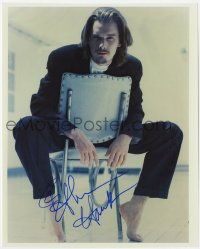 6s754 ETHAN HAWKE signed color 8x10 REPRO still 2000s barefoot sitting backwards in chair!