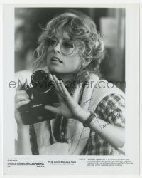 6s279 FARRAH FAWCETT signed 8x10 still 1981 as the nature lover with camera in The Cannonball Run!
