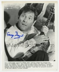 6s297 GEORGE SEGAL signed 8x10.25 still 1981 great close up playing guitar from Carbon Copy!