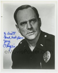 6s772 GERALD S. O'LOUGHLIN signed 8x10.25 REPRO still 1980s in police uniform from The Rookies!