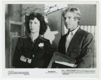 6s343 JANE ALEXANDER signed 8x10 still 1980 great close up with Robert Redford from Brubaker!