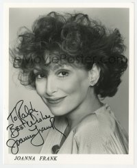6s631 JOANNA FRANK signed 8x10 publicity still 1980s head & shoulders smiling c/u of the actress!