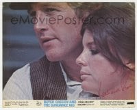 6s385 KATHARINE ROSS signed color 8x10 still 1969 close up with Paul Newman from Butch Cassidy!
