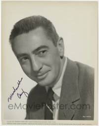 6s421 MACDONALD CAREY signed 8x10 still 1954 head & shoulders portrait when he was in Malaga!