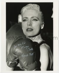 6s860 MARGI CLARKE signed 8x10 REPRO still 1980s close portrait of sexy Blonde Fist wearing gloves!