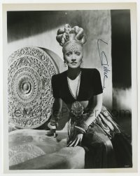 6s867 MARLENE DIETRICH signed 8x10 REPRO still 1980s great portrait in costume & wild hair from Kismet!