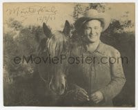 6s456 MONTE HALE signed 7.25x9.25 still 1947 smiling portrait of the cowboy star & his horse!