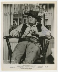 6s468 NOAH BEERY JR signed 8.25x10 still 1957 great seated close up from Decision at Sundown!