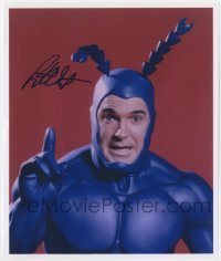6s902 PATRICK WARBURTON signed color 8.5x10.25 REPRO still 2000s best c/u in costume as The Tick!