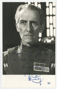 6s908 PETER CUSHING signed 5x8 REPRO still 1980 great portrait as Grand Moff Tarkin in Star Wars!