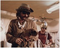 6s910 PETER FONDA signed color 8x10 REPRO still 2000s he's with Dennis Hopper in Easy Rider!