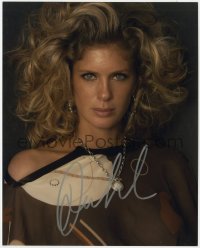 6s917 RACHEL HUNTER signed color 8x10 REPRO still 2000s sexy portrait with great hair & outfit!