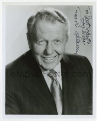6s919 RALPH BELLAMY signed 8.25x10.25 REPRO still 1980s head & shoulders portrait late in his career!