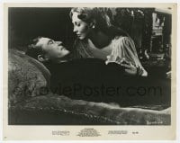 6s499 RAY MILLAND signed 8x10.25 still 1962 close up with sexy Hazel Court in The Premature Burial!