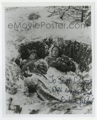 6s926 RICHARD JAECKEL signed 8x10 REPRO still 1980s laying in snowy hole in the ground in Battelground!