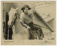 6s663 SMILEY BURNETTE signed 8.25x10 publicity still 1950s great portrait as Frog on horse!