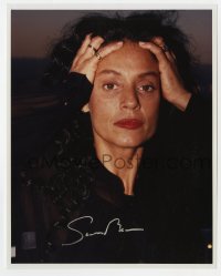 6s961 SONIA BRAGA signed color 8x10 REPRO still 2000s close up with her hands in her hair!