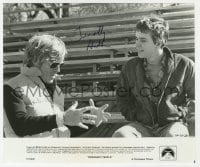 6s570 TIMOTHY HUTTON signed 8x9.75 still 1980 candid w/ director Robert Redford in Ordinary People!