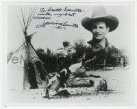 6s998 YAKIMA CANUTT signed 8x10 REPRO still 1980s close up image & performing a daring cowboy stunt!