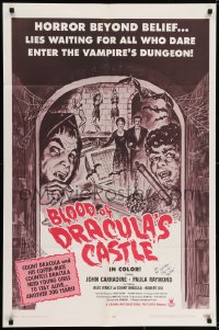 6s021 BLOOD OF DRACULA'S CASTLE signed 1sh 1969 by Robert Dix, Al Adamson directed vampire horror!
