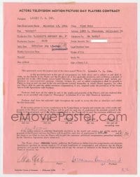 6s012 ALAN HALE JR. signed contract 1961 appearing on Lassie's Odyssey No. 3 for $400!
