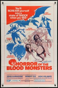 6s022 HORROR OF THE BLOOD MONSTERS signed 1sh 1970 by Robert Dix, Al Adamson horror, Neal Adams art!