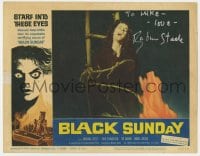 6s042 BLACK SUNDAY signed LC #8 1961 by Barbara Steele, who's being burned at the stake, Mario Bava!