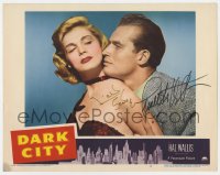 6s047 DARK CITY signed LC #2 1950 by BOTH Lizabeth Scott AND Charlton Heston, in his first movie!