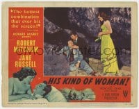 6s056 HIS KIND OF WOMAN signed LC #1 1951 by Jane Russell, who's with Robert Mitchum & Tim Holt!