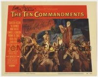 6s071 TEN COMMANDMENTS signed LC #7 1956 by Charlton Heston, Debra Paget AND Kathy Garver!