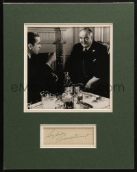 6s120 SYDNEY GREENSTREET signed 2x4 index card in 11x14 display 1980s w/Bogart in Maltese Falcon!