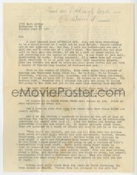 6s004 LOUISE BROOKS letter 1961 typed with hand notations to film critic Jan Wahl, great content!
