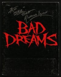 6s108 RICHARD LYNCH signed presskit w/ 3 stills 1988 great scenes from Bad Dreams!