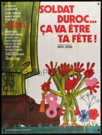 6t788 DANGEROUS MISSION French 1p 1975 different Trambouze art of child with giant soldier!