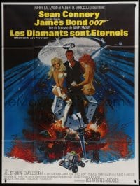 6t796 DIAMONDS ARE FOREVER French 1p R1980s McGinnis art of Sean Connery as James Bond & sexy girls!