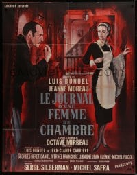 6t797 DIARY OF A CHAMBERMAID French 1p 1965 Luis Bunuel, Georges Allard art of Jeanne Moreau!