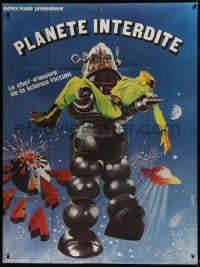 6t816 FORBIDDEN PLANET French 1p R1970s different art of Robby the Robot carrying Jack Kelly!