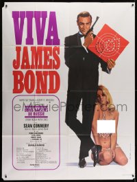 6t819 FROM RUSSIA WITH LOVE French 1p R1970 Thos art of Sean Connery as James Bond & sexy blonde!