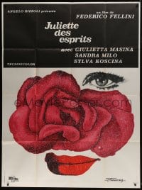 6t859 JULIET OF THE SPIRITS French 1p 1965 Federico Fellini, Giulietta Masina, wonderful art!