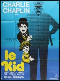 6t860 KID French 1p R1970s different Leo Kouper artwork of Charlie Chaplin & Jackie Coogan!