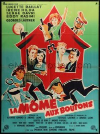 6t868 LA MOME AUX BOUTONS French 1p 1958 great Boris Grinsson art of the entire cast!