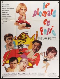 6t874 LE LIT ZE BAWDY BED French 1p 1974 Le Plumard En Folie, wacky image of top cast around bed!