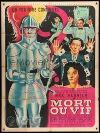 6t902 MORT OU VIF French 1p 1948 art of wacky guy in suit of armor with gun by Cazaux!