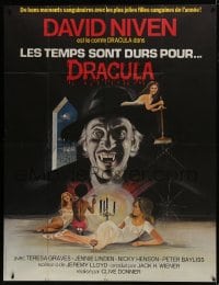 6t914 OLD DRACULA black French 1p 1980 different Siry art of vampire David Niven & sexy girls!