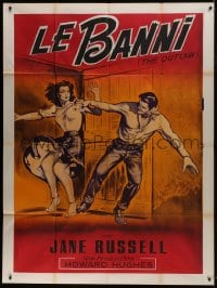 6t917 OUTLAW French 1p R1960s different art of sexy Jane Russell & Jack Buetel, Howard Hughes
